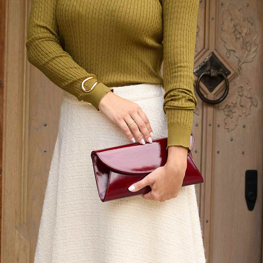 Jenna: Bordeau Patent Leather Bags Sole Bliss Bordeau Patent Leather