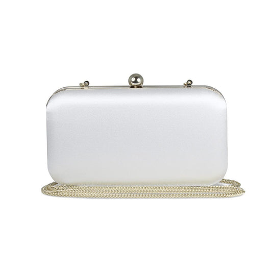 Jewel: White Satin & Gold Bags Sole Bliss