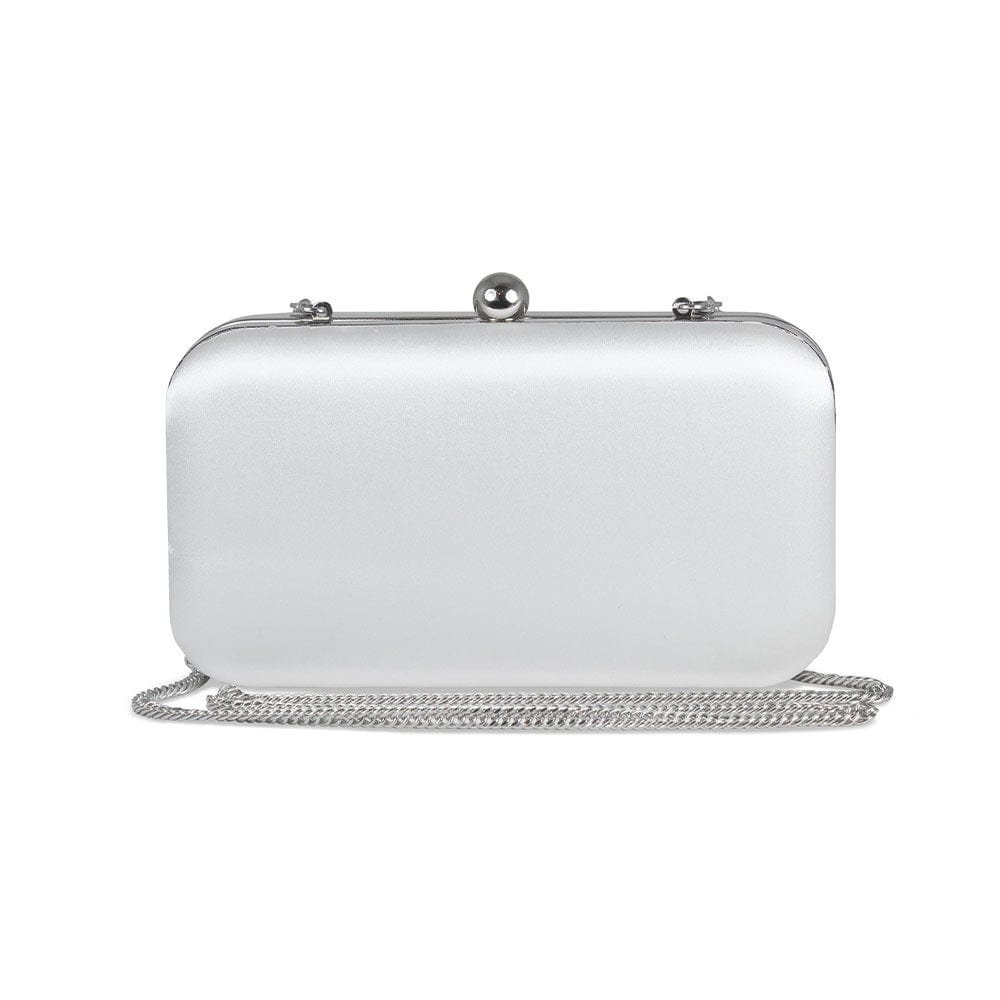 Jewel: White Satin & Silver Bags Sole Bliss