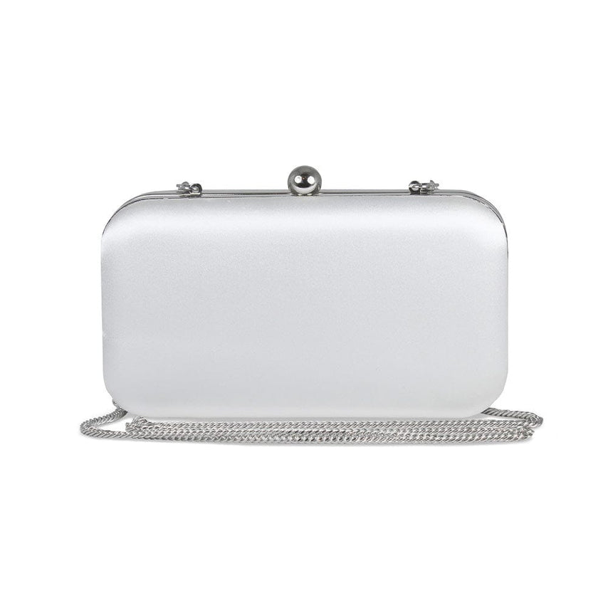 Jewel: White Satin & Silver Bags Sole Bliss