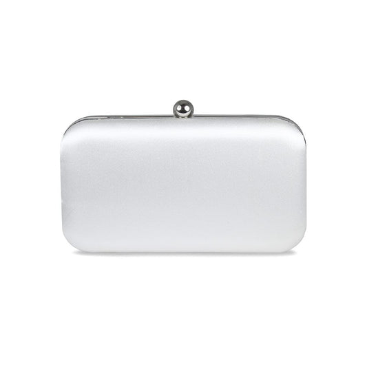 Jewel: White Satin & Silver Bags Sole Bliss