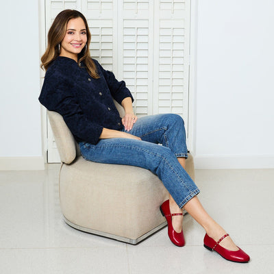 Shoes Layton: Red Leather Sole Bliss USA