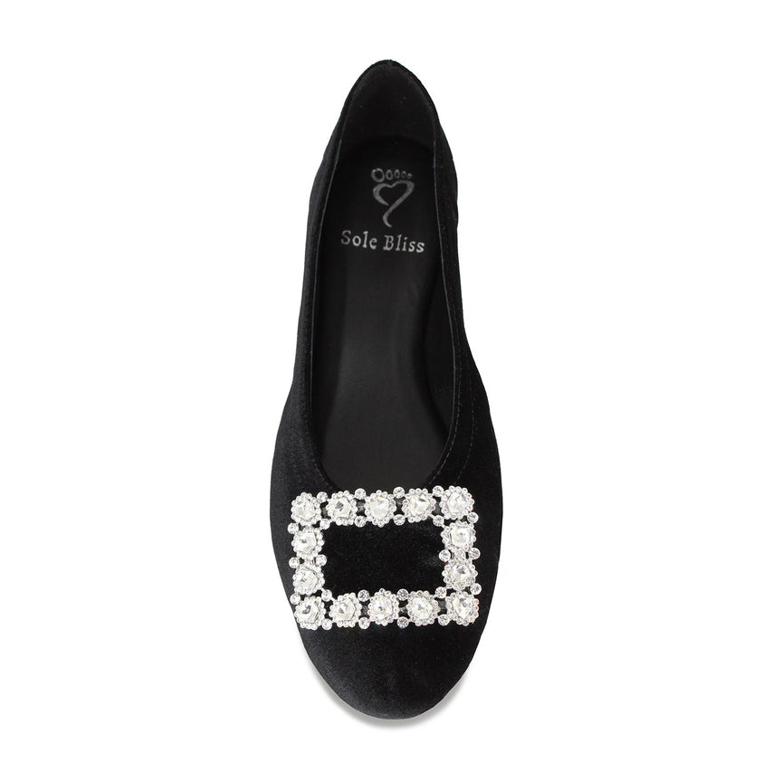 Liza: Black Velvet Shoes Sole Bliss