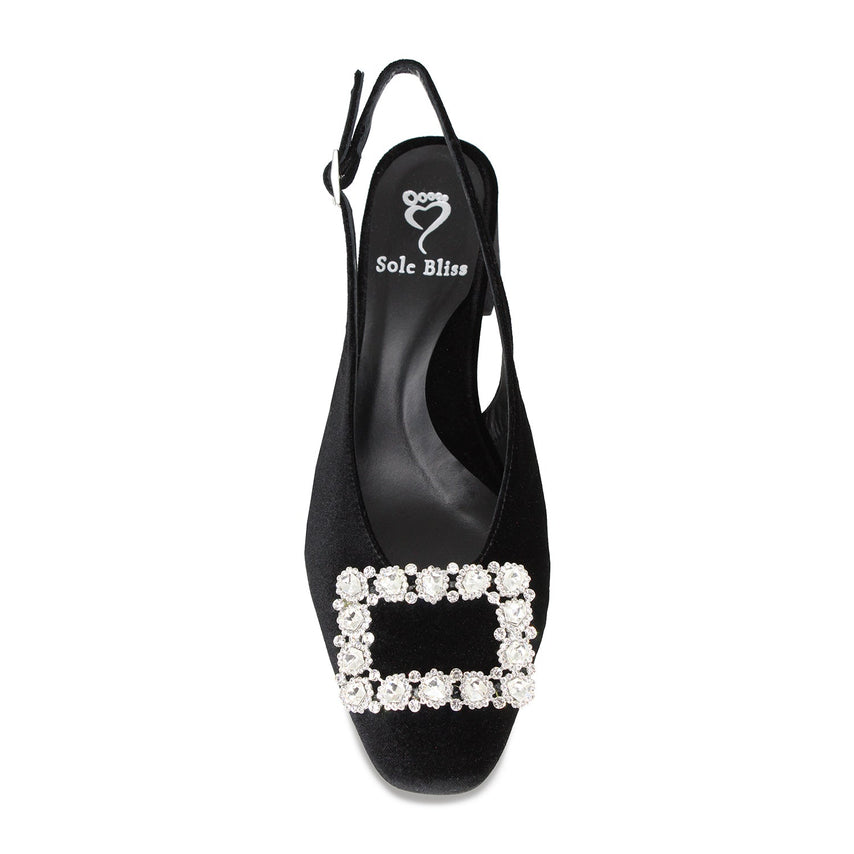 Venezia: Black Velvet Shoes Sole Bliss