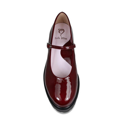 Shoes Libra: Burgundy Patent Leather Sole Bliss USA