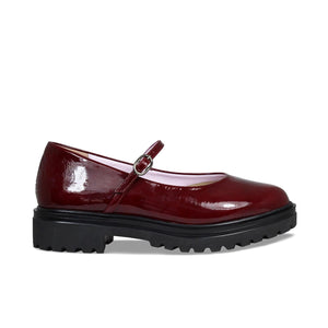 Shoes Libra: Burgundy Patent Leather Sole Bliss USA