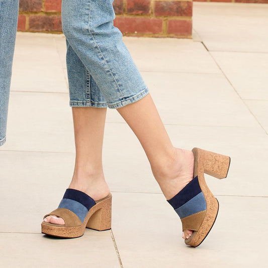 Marina: Denim Suede Multi Shoes Sole Bliss