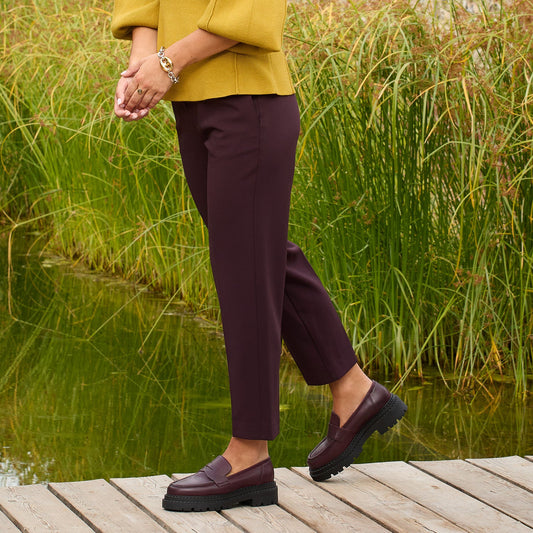 Flo: Plum Leather Shoes Sole Bliss
