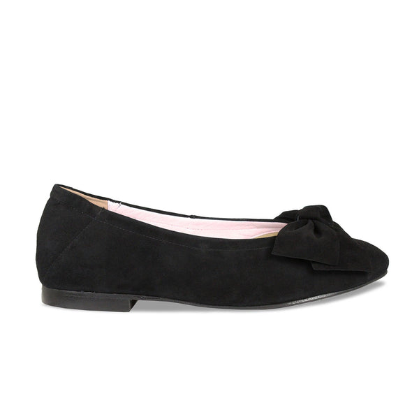 Sole Bliss Women's Ballet Flats Lola: Black Suede US 11