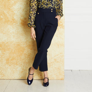 Shoes London: Navy Patent Leather Sole Bliss USA