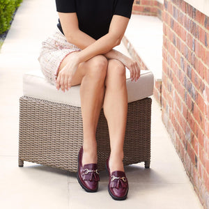 Shoes Tanner: Plum Leather Sole Bliss USA