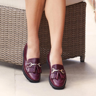 Shoes Tanner: Plum Leather Sole Bliss USA