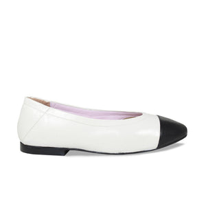 Luna: Ivory & Black Leather Shoes Sole Bliss