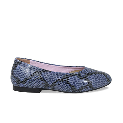 Luna: Denim Snake Print Leather
