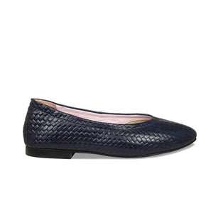 Shoes Luna: Navy Weave Leather Sole Bliss USA