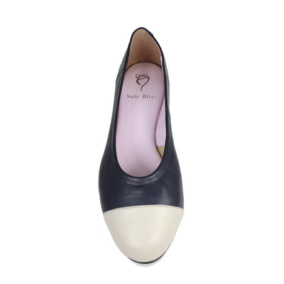 Luna: Navy & Cream Leather