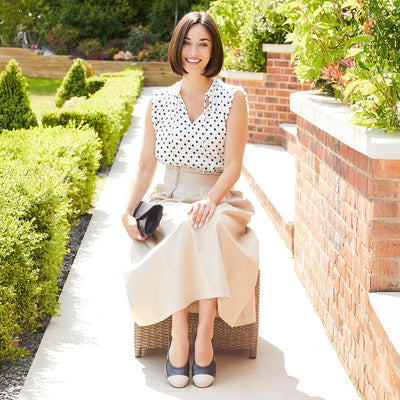 Luna: Navy & Cream Leather