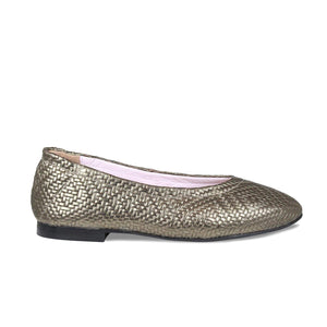 Shoes Luna: Pewter Weave Leather Sole Bliss USA