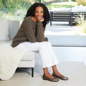 Shoes Luna: Pewter Weave Leather Sole Bliss USA