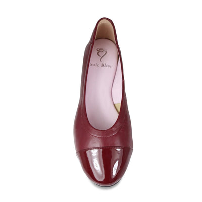 Shoes Luna: Burgundy Leather & Patent Sole Bliss USA