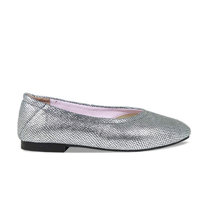 PRE ORDER - Luna: Silver Snake Print Leather