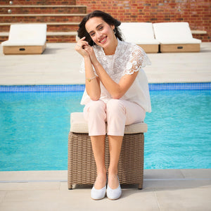 Shoes Luna: White Weave Leather Sole Bliss USA