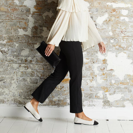 Luna: Ivory & Black Leather Shoes Sole Bliss