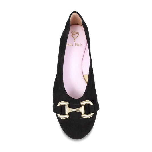 Lydia: Black Suede Shoes Sole Bliss