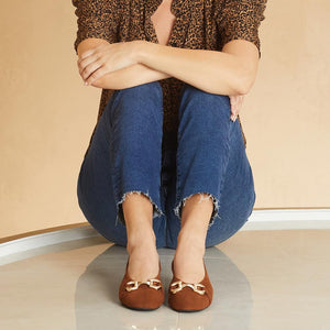 Shoes Lydia: Chestnut Suede Sole Bliss USA