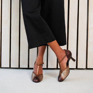 Shoes Margot: Metallic Brown Multi Leather Sole Bliss USA