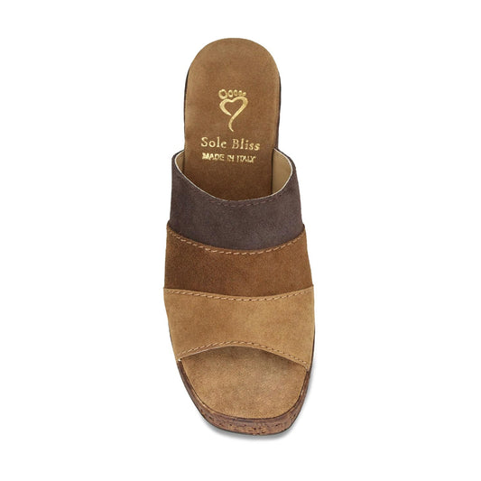 Marina: Tan Suede Multi Shoes Sole Bliss