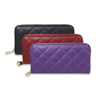 Buy Credit Card Holder, RFID Blocking Purple Leather Wallet with Covered  Button (1 Zipper & 1 Invoice compartments, 5 Card Slots & 1 ID Window) Slim  Pocket Purse for Men & Women Online at desertcartINDIA