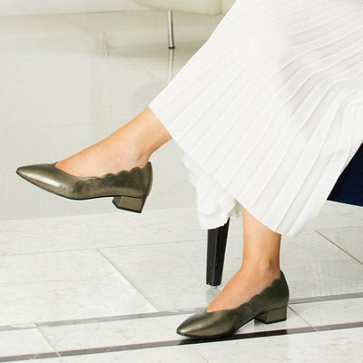 Bronze shoes low heel Clearance