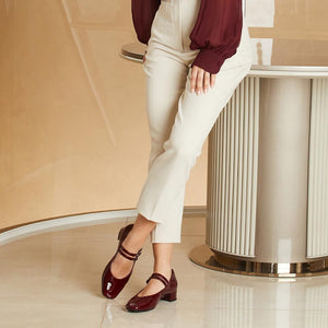Orla: Bordeau Patent Leather Shoes Sole Bliss