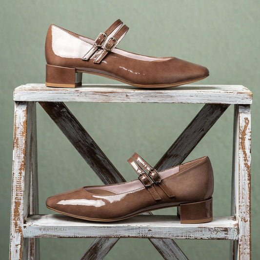 PRE ORDER - Orla: Mocha Patent Leather Shoes Sole Bliss