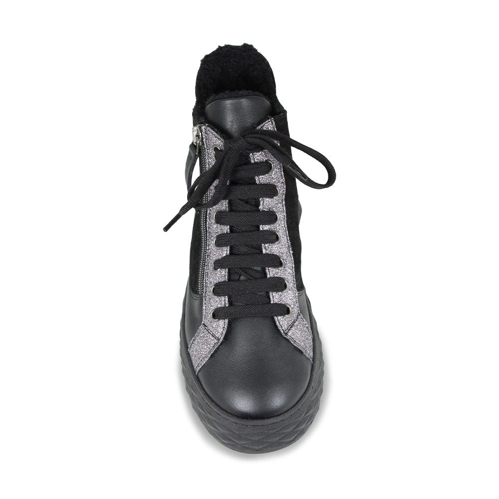 Parka Fur: Black Leather & Suede Shoes Sole Bliss