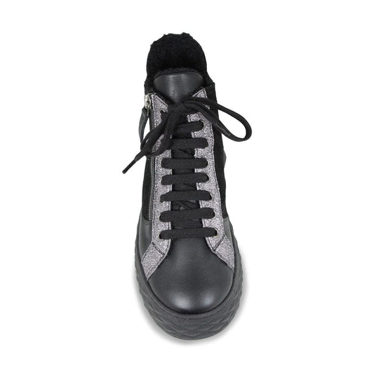 Parka Fur: Black Leather & Suede Shoes Sole Bliss