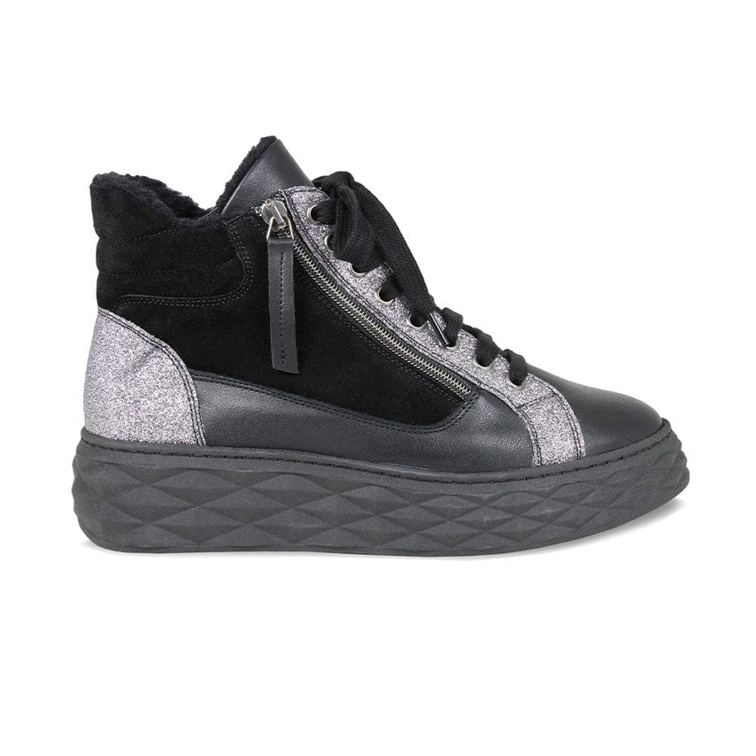 Parka Fur: Black Leather & Suede Shoes Sole Bliss