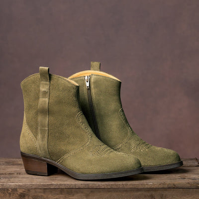 Boots Pioneer: Olive Suede Sole Bliss USA