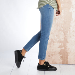 Shoes Pixie: Black Leather & Suede Sole Bliss USA