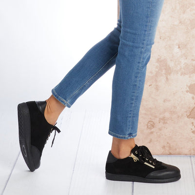 Shoes Pixie: Black Leather & Suede Sole Bliss USA