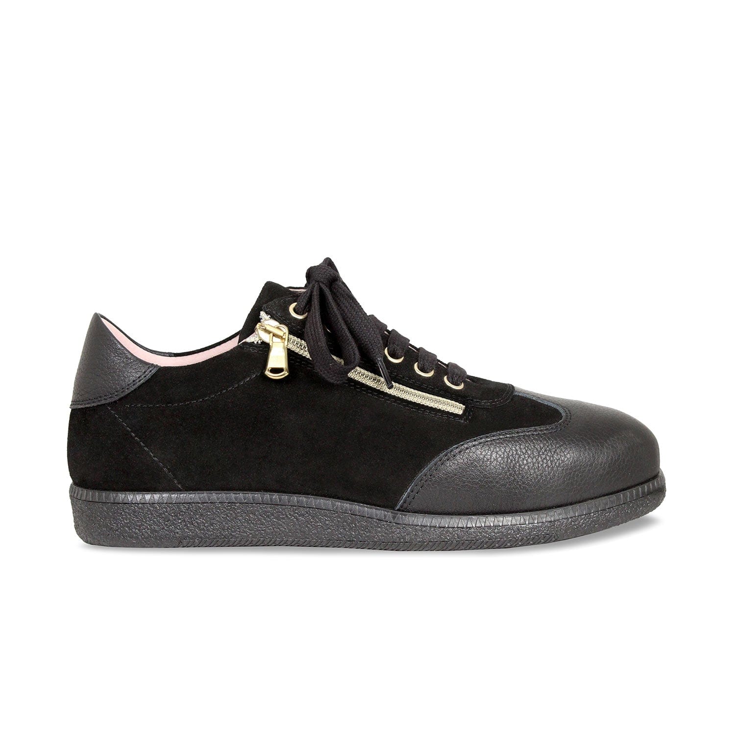 Pixie: Black Leather & Suede Shoes Sole Bliss