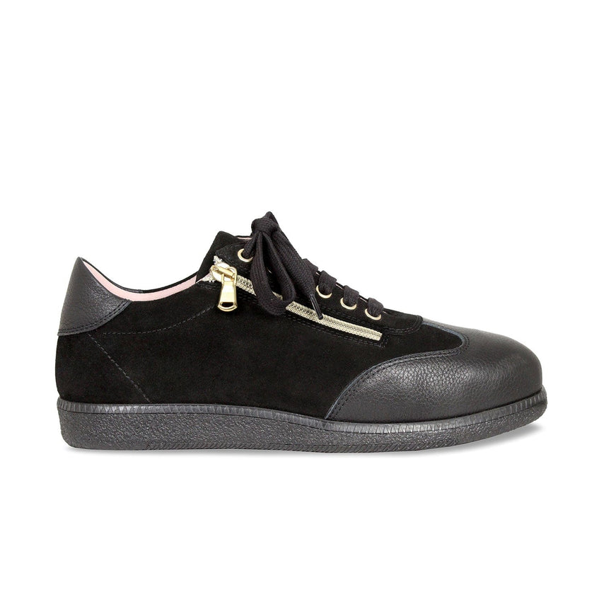 Pixie: Black Leather & Suede Shoes Sole Bliss