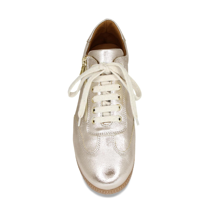 Pixie: Gold Leather Shoes Sole Bliss