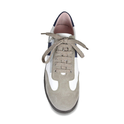 Shoes Pixie: White, Taupe & Navy Sole Bliss USA
