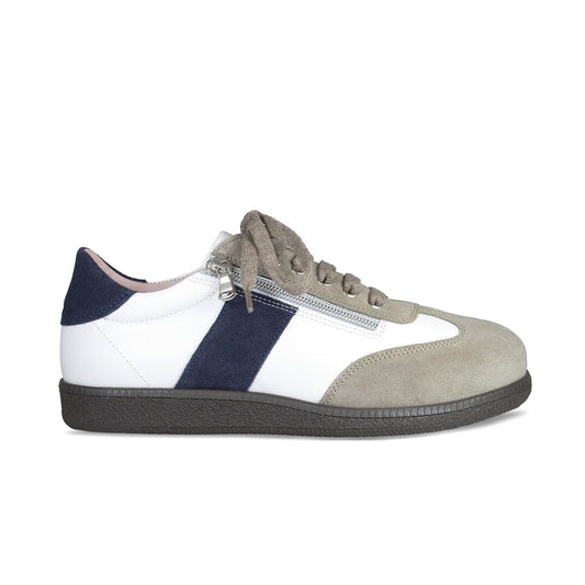 Pixie: White, Taupe & Navy Shoes Sole Bliss
