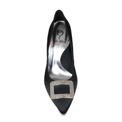Shoes Prestige: Black Satin Sole Bliss USA