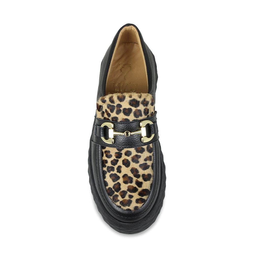 Prince: Black Leather & Luxe Leopard - Platform Loafers