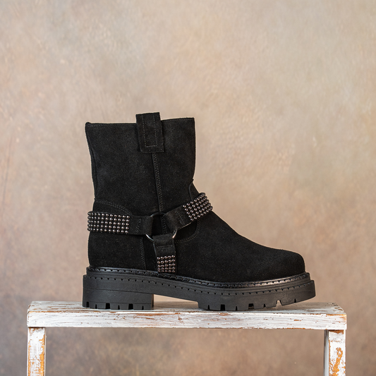 Rebel: Black Suede & Studs