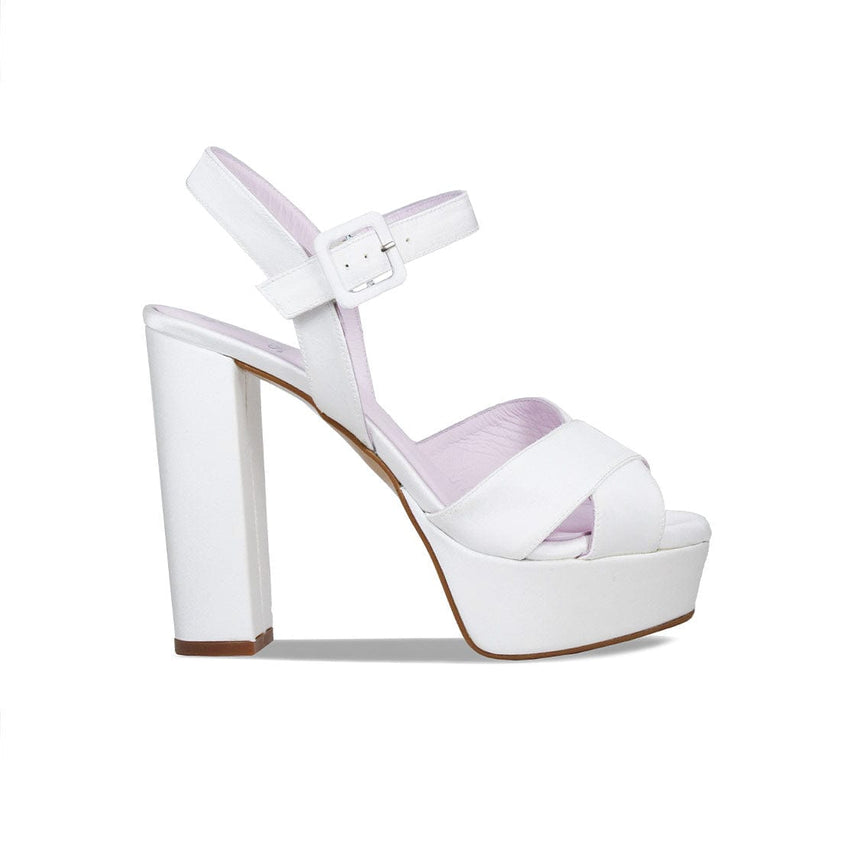 Remy: White Satin Shoes Sole Bliss